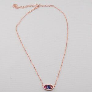 Kendra Scott Oval Rainbow Glass Necklace